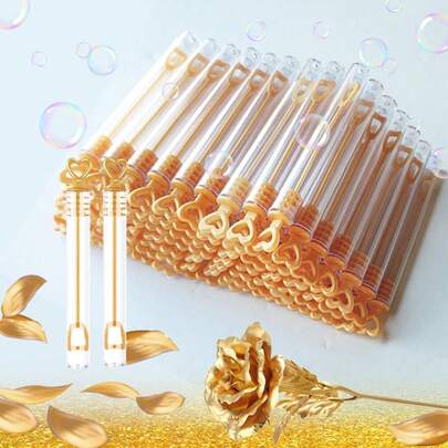 10/20/40/50/100pcs Creative Heart-Shaped Bubble Wands (Empty Bottles), Wedding/Party Decoration Bubble Tubes