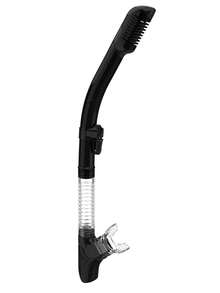 带排气阀的干式呼吸管 - 成人呼吸管装备，配有舒适的硅胶咬嘴和快速释放夹 - 水肺潜水、浮潜、自由潜水、鱼叉捕鱼、游泳