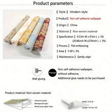 Super lange nicht-klebende Tapete - Europäischer Blumen 3D-Textur - Klebstoff erforderlich, einfach zu installieren - abnehmbare moderne Heimdekoration Tapete (1 Rolle Größe: 950cm X 53cm / 374in X 20,87in) - geeignet für große Wände und Decken, Wandbild Tapete, Schlafzimmer Tapete, Wandmalerei, mexikanischer Stil