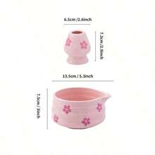 1pc/2pcs/3pcs/4pcs/5pcs Matcha Set, Cute Matcha Set Including 1 Matcha Bowl, 1 Matcha Spoon, 1 Matcha Stand, 1 Bamboo Scoop, 1 Sifter. 5pcs Matcha Set, Suitable For Matcha Lovers And Beginners, Perfect For Preparing Matcha Latte Beverage Ritual At Home Or Restaurant - Pink - View 10