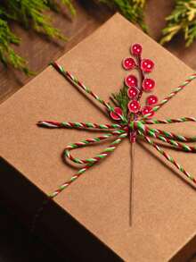 5/15/30 件圣诞节家居装饰冬青财富 12 头红色水果仿真人造红色浆果茎浆果采摘冬青浆果树枝圣诞树装饰插条桌面中心花瓶插条圣诞花环 DIY 配件