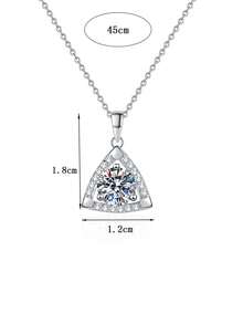 BLOVEMEE 1 chiếc vòng cổ mặt hình tam giác bằng bạc Sterling 925 cao cấp 1 carat Moissanite 6,5mm, thích hợp để đeo hàng ngày, dự tiệc, ngày lễ, ngày lễ tình nhân, ngày của mẹ, giáng sinh, lễ tạ ơn, quà tặng trang sức cho phụ nữ - XL0118M - Xem 4
