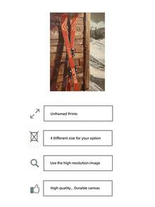 1 张无框冬季滑雪海报，复古滑雪艺术印刷雪景，复古冬季场景墙面装饰，适合卧室宿舍客厅，山间小屋美学礼物，Funkyposters 房间装饰 - 彩色 - 查看 5