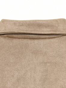 DEEKA Casual Versatile Suede-Like Bomber Jacket For Women, Spring/Autumn - Light Brown - View 3