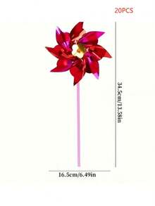20 件塑料彩虹风车派对风车，彩虹亮片迷你风车套装 - 色彩鲜艳，防水防晒，适用于花园装饰和派对礼品（需要 DIY 组装），户外，小礼物，花园玩具（颜色随机）20 件塑料彩虹风车派对风车，彩虹亮片迷你风车套装 - 彩色 - 查看 11