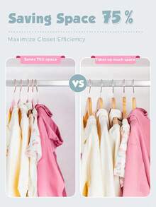 Blauesmeer 60 Pack Velvet Hangers, Premium Kids Hangers For Closet, Ultra-Thin, Cute, Non-Slip, Small Felt Hanger, 14 Inch, For Children's Clothes, Blush Pink - Màu Hồng baby - Xem 3