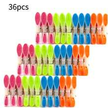 Pinzas Para La Ropa, Pinzas De Madera Para La Ropa, Pinzas De Madera Sistentes Para Colgar Ropa Y Photos Al Aire Libre, 32 Piezas, 80 Piezas, 160 Piezas - 彩色 - 查看 11