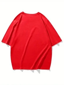 Basic T-Shirt Men's Women's Cotton Tshirt Unisex Shirt Summer Fashion Streetwear Playing Cards And Dice - 紅色的 - 查看 3