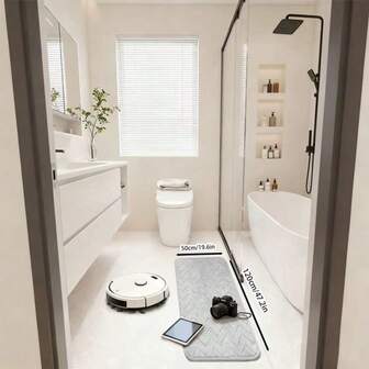 1pc Soft Bath Mat, Quick Drying Bathroom Carpet, Non-Slip Entrance Doorway Rug, Comfortable Memory Foam Cushion Bathroom Floor Mat, Pet Mat, Suitable For Bathroom, Bedroom, Kitchen, Living Room, Hallway, Home Decor, Bathroom Mat | Decorative Rug | Soft Mat, Bathroom Mat Kitchen Rug