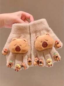 2 st varma, söta tecknade tassavtryckshandskar för barn, moderiktiga och mångsidiga för flickor och pojkar - Multifärgad - Visa 8