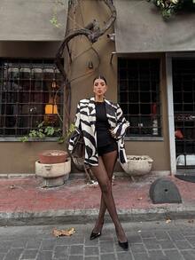 Chaqueta blazer de mujer con estampado total para ir al trabajo