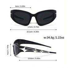 1 Pair Of Punk Hip-Hop Glasses - Black Frame, Unisex For Avant-Garde Party And Daily Wear, Concert, Fashion Show, Urban Street Style Accessories, Bold Statement Design, Lightweight Frame, Must-Have For  Enthusiasts - 黑色 灰色 - 查看 2