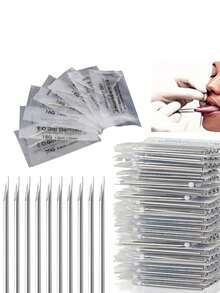 Blue Genie 10/20 件身体穿孔针 12G 13G 14G 15G 16G 18G 不锈钢一次性耳鼻肚脐乳头唇穿孔针