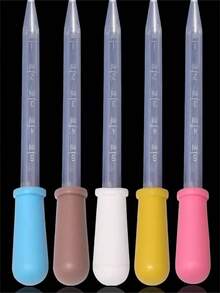 6pcs Liquid Droppers, Silicone And Plastic Pipettes Transfer Eyedropper With Bulb Tip Back To School - 6pcs Random Colors - View 3