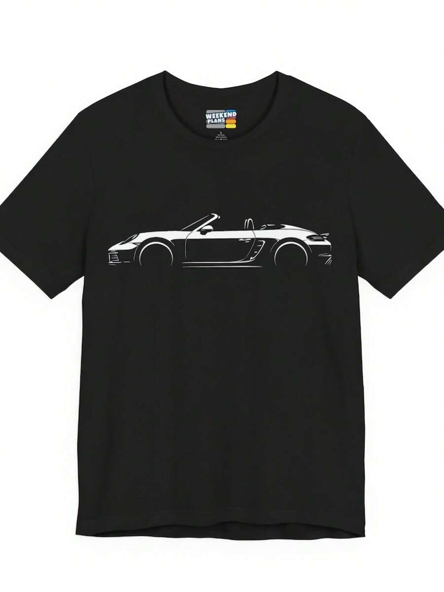 718 Boxster Shirt W Side Silhouette 2017 - 2025 982 718 Boxster & Boxster S Or GTS On TShirt Car Guy Gift - 款式3 - 查看 1