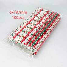 100 Christmas Series Paper Straws, Size 6x197mm, Serving As Christmas Decorations And Supplies For Cocktails, Coffee, And Other Beverages, Creating A Strong Christmas Atmosphere - Merry Christmas, Suitable For Various Christmas Parties, Gatherings, And Events - Mixed Colors - View 11
