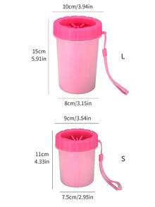 Limpiador portátil de patas de perro, tamaño grande, color rosa