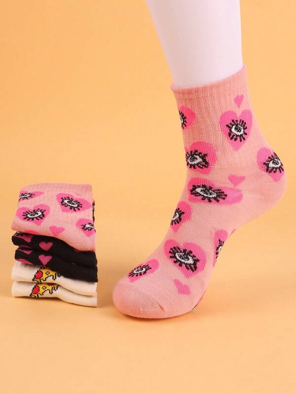 3 Pairs Women's Casual Cute Adult Socks, Fashionable Sporty Socks, Christmas & Party Gift Socks