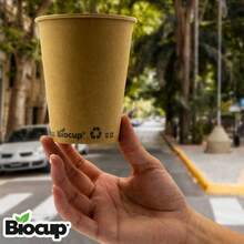 Paquete de 50 Vasos de Papel 12 oz Sin Tapa u2013 Kraft, Reciclables u2013 Resistentes y Apilables u2013 Para Bebidas Calientes - Kraft - Ver 2