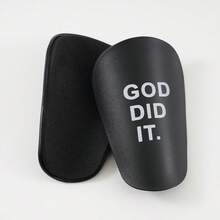 1 par de espinilleras de fútbol con diseño de cruz mini, protectores de pierna para adultos con clip - Espinilleras de fútbol mini gruesas - Adecuadas para todas las temporadas