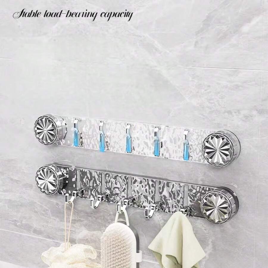 Nuovo gancio appendi-oggetti a ventosa senza foratura, a lunga, per appendere in bagno e cucina, gancio adesivo senza cuciture a 5 ganci