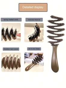 1/2 Pcs High Quality Boar Bristle Hair Brush, Long Handle Fluffy Hair Brush - Anti-Static, Creates Soft & Voluminous Hair, Durable ABS Handle, Suitable For Thick, Curly, Fine, Short & Long Hair, Dry & Wet Use, Unisex, Essential Hair Care & Travel Accessory - Multicolor - View 4