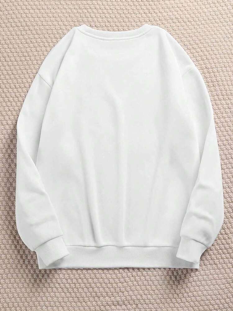 Sweat-shirt femme en coton à col rond avec imprimé libellule. Vêtement de sport ample en coton avec col rond, tissu épais convenant à l'automne et l'hiver, doublure polaire chaude. Top basique décontracté et confortable pour femme, style polyvalent pour la rue et l'université. Top à manches longues adapté aux temps froids. Vêtement de sport de rue pour femme. - Blanc - Voir 6