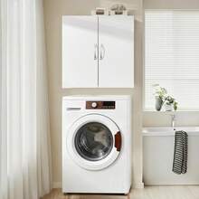 ¡RecomendadoSoBuy Armario de Pared para Baño Flotante Gabinete Alacena de Almacenamiento Muebles para Baño y Lavandería Organizador Gabinete de Despensa para Cocina(Blanco Sin línea de Cuchillo BZR200-W)¡Top de Temporada - Blanco - Ver 5