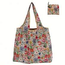 1 Reusable Shopping Bag, Foldable Portable Large Capacity Tote Bag, Suitable For Shopping, Office Work, Travel, Parties, Organizing And Storage - 30 loại hoa nhiều màu sắc - Xem 12