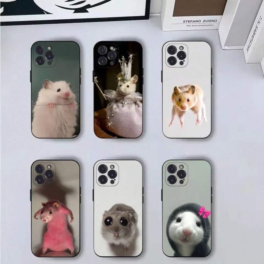 Cute Mouse Rats Hamster Phone Case Phone Case For IPhone 16,15,14,13,12,11,Pro,X,XS,Max,XR,Plus,Mini Soft Black Case - Z2 - 查看 1