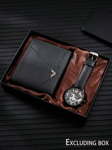 2pcs/Set Men's Fashion Watch And Wallet Combo, Suitable For Men, Perfect Holiday Gift