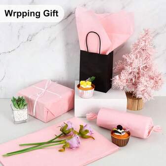 Pink Tissue Paper, Colorful Wrapping Paper For DIY Handicrafts, Gift Wrapping, Flower Bouquet & Party Decorations, Suitable For Various Occasions