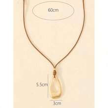 Hegaze 1 Piece Vintage Teardrop Pendant Women's Necklace - Brown - View 3