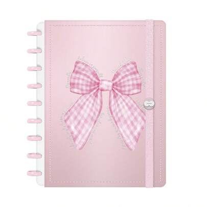 Caderno De Disco Inteligente Iscool Coquette Candy Pop Laço Xadrez