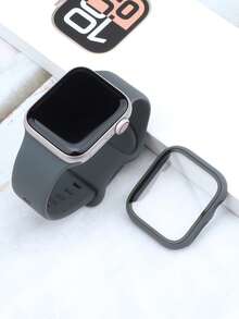 2 in 1 compatibile con cinturini e custodie per Apple Watch da 40mm, 41mm, 42mm, 44mm, 45mm, 46mm e 49mm. Caratteristiche: cinturino in morbido e confortevole silicone sportivo e custodia 2 in 1 in PC rigido resistente agli urti e ai graffi e vetro temperato. Adatto per modelli Ultra/11/10/9/8/7/6/5/4/SE. Design unisex. Vestibilità perfetta e feedback tattile. - Grigio spazio - Visualizzare 3