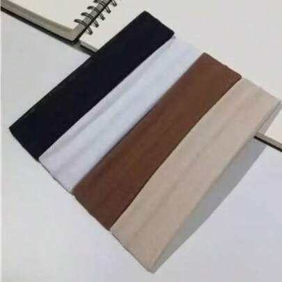 KIT Conjunto de faixa de cabeça de ginástica branco preto diário/Confortável e respirável