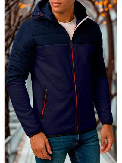 Chamarra para hombre con capucha y cierre frontal, diseño moderno casual ideal para climas fríos, perfecta para combinar con jeans o looks urbanos de temporada Comodidad y Estilo Activo Capucha Con Cremallera