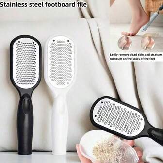 1/2pcs Multi-Color, Washable Foot File - Includes Direct Storage Cover, Heel Scraper, Foot Sander, Stainless Steel Foot Polisher, Foot Cleaner, Callus Remover - Double-Sided Foot Care Tool, Stainless Steel Foot Care Foot File