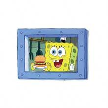 1pc 10x15cm SpongeBob Wall Sticker, DIY Art Craft Decal, Party Gift, Suitable For All Seasons Including Birthday Party, Holiday Surprise, Weekend Party And Back To School Gift - Multicolor - View 3