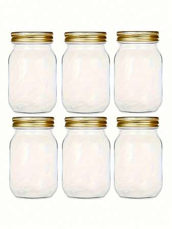 Glas-Einmachgläser, wiederverwendbare runde Behälter mit Klapptop-Deckeln, Glasvorratsgläser, Saucengläser mit regulären versiegelten Deckeln, nur von Hand zu waschen, Mehrzweck-Küchenlagerung für Marmelade, Salatdressing, Honig, Dusch-/Hochzeitsgeschenke Küchenhelfer