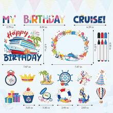 Fall Cruise Door Magnet - 16 Pcs Halloween Large Ship Decorations Funny Mailbox Covers Magnetic Cute Blue Pumpkin Cabin Anchor Stateroom Stickers Decals For Fridge Refrigerator Party Decor - Sinh nhật - 12 chiếc - Xem 3