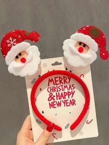 1 pieza Diadema navideña para mujeres y niñas con diseño de Papá Noel barbudo, diadema roja adorable de Navidad, decoraciones de diadema navideña, diademas navideñas con diferentes diseños para fiestas navideñas de niños, mujeres y hombres, regalos y decoraciones navideñas para fiestas y decoración de invierno