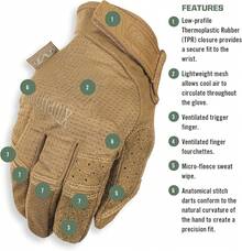 Wear Specialty - Guante de ventilación Coyote Mediano - Grande - Ver 6
