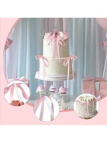 13 piezas Decoraciones elegantes de lazo rojo/negro/rosa/blanco/azul/champán para decorar pasteles, suministros de decoración de cinta para pasteles DIY para fiestas, aniversarios, bodas, Día de la Madre, Día de San Valentín