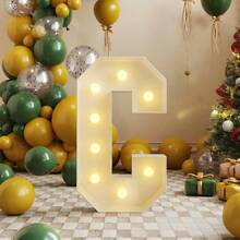 28.74 英寸 LED 发光字母 A-Z - 易于组装，电池供电，是生日、求婚、婚礼、活动的理想之选 - 暖光