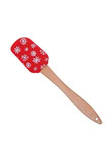 1pc Christmas Silicone Scraper, Christmas Scraper Set, Christmas Kitchen Tool, With Wooden Handle, Christmas Cake Decorating Scraper, For Cooking Baking Mixing Butter Cream - Multicolor - View 14