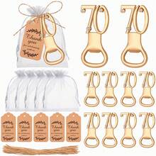 Zestaw 10 złotych otwieraczy do butelek 30, 40, 50, 60, 70, 80 na prezenty urodzinowe 30, 40, 50, 60, 70, 80, przyjęcia urodzinowe, prezenty rocznicowe, pamiątki ślubne i prezenty dla gości, prezenty walentynkowe, artykuły kuchenne i barowe, upominki na przyjęcia