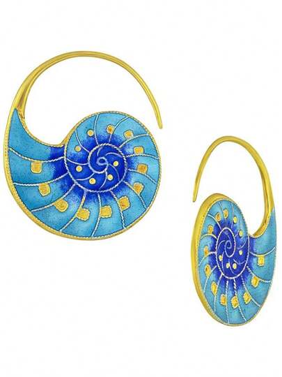 1 Pair Fashion Wide Synthetic Blue Cubic Zirconia Earrings, Silver Plated Jewelry, Party Gift For Women/Girls