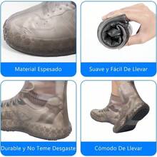 Cubre Zapatos Impermeable Lluvia para Hombre y Mujer, Silicona Cubrezapatos de Lluvia, Funda de Zapato Reutilizable, Cubierta de Silicona Antideslizante para Los Das de Lluvia - L[37-39] - Ver 6