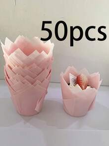 50 pièces Caissettes à muffins tulipes rayées élégantes, avec surface anti-adhésive et bords arrondis, variété de styles, couleurs et motifs, pour muffins, cupcakes, gâteaux à étages - Caissettes à cupcakes tulipes décoratives et fonctionnelles pour les desserts d'anniversaire, de mariage et de fête - Multicolore - Voir 14